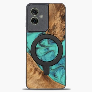 Drewniane etui do Motorola Moto G55 5G, Bewood Unique Turquoise do MagSafe
