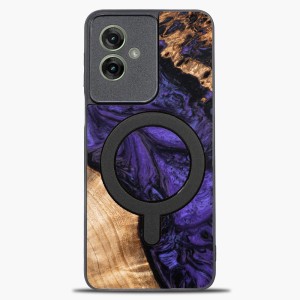 Drewniane etui do Motorola Moto G55 5G, Bewood Unique Violet do MagSafe