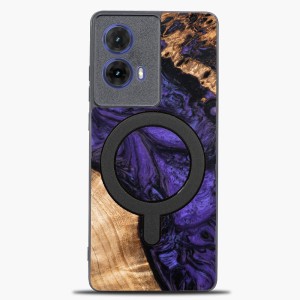 Drewniane etui do Motorola Moto G85 5G, Bewood Unique Violet do MagSafe