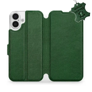 Etui z naturalnej skóry do iPhone 16 Plus, Mobiwear Leather, zielone