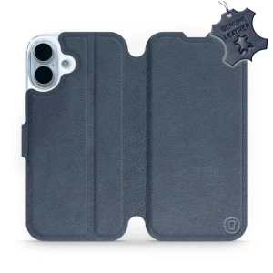 Etui z naturalnej skóry do iPhone 17, Mobiwear Leather, granatowe