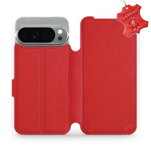 Etui z naturalnej skóry do Pixel 10 Pro XL, Mobiwear Leather, czerwone