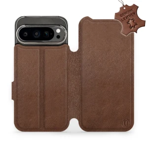 Etui z naturalnej skóry do Google Pixel 9 Pro, Mobiwear Leather, brązowe