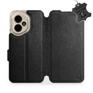 Etui z naturalnej skóry do Honor 400 5G, Mobiwear Leather, czarne