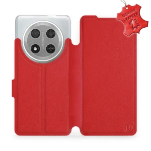 Etui z naturalnej skóry do Honor Magic7 Lite, Mobiwear Leather, czerwone