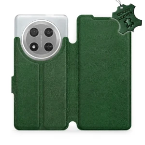 Etui z naturalnej skóry do Honor Magic7 Lite, Mobiwear Leather, zielone