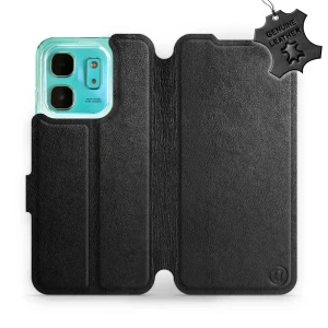 Etui z naturalnej skóry do Infinix Hot 50i, Mobiwear Leather, czarne