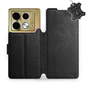 Etui z naturalnej skóry do Infinix Note 40, Mobiwear Leather, czarne