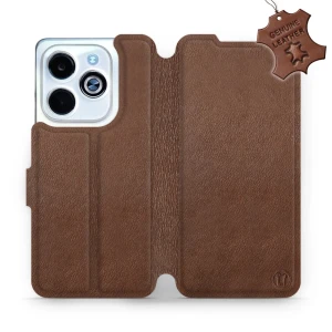 Etui z naturalnej skóry do Infinix Smart 8, Mobiwear Leather, brązowe