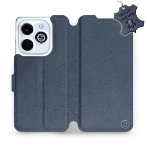 Etui z naturalnej skóry do Infinix Smart 8, Mobiwear Leather, granatowe