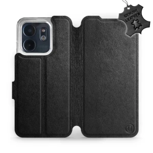 Etui z naturalnej skóry do Infinix Smart 9, Mobiwear Leather, czarne