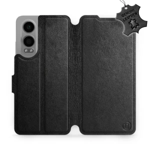Etui z naturalnej skóry do OnePlus Nord CE4 Lite 5G, Mobiwear Leather, czarne
