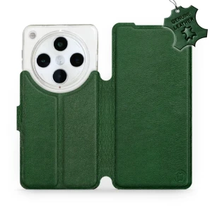 Etui z naturalnej skóry do Oppo Find X8 Pro, Mobiwear Leather, zielone