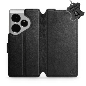 Etui z naturalnej skóry do Realme GT 6, Mobiwear Leather, czarne