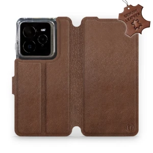 Etui z naturalnej skóry do Realme GT 7 Pro, Mobiwear Leather, brązowe
