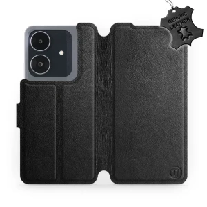 Etui z naturalnej skóry do Realme Note 60, Mobiwear Leather, czarne