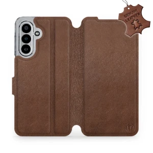 Etui z naturalnej skóry do Galaxy A17 5G, Mobiwear Leather, brązowe