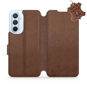 Etui z naturalnej skóry do Galaxy A54 5G, Mobiwear Leather, brązowe