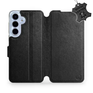Etui z naturalnej skóry do Galaxy S25 FE, Mobiwear Leather, czarne
