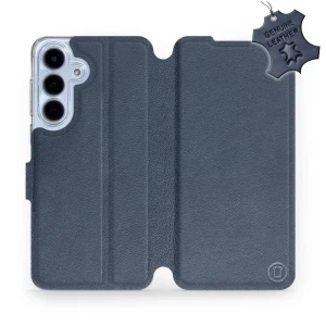 Etui z naturalnej skóry do Galaxy S25 FE, Mobiwear Leather, granatowe