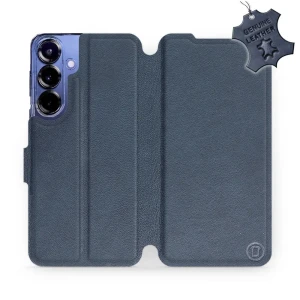 Etui z naturalnej skóry do Galaxy S25 Plus, Mobiwear Leather, granatowe