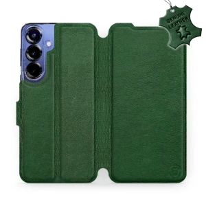 Etui z naturalnej skóry do Galaxy S25 Plus, Mobiwear Leather, zielone