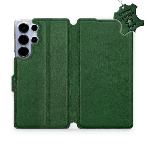 Etui z naturalnej skóry do Galaxy S25 Ultra, Mobiwear Leather, zielone