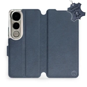 Etui z naturalnej skóry do Vivo V50 Lite 4G, Mobiwear Leather, granatowe