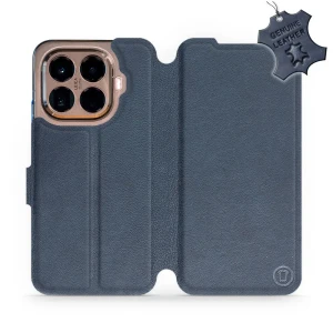Etui z naturalnej skóry do Xiaomi 15T Pro, Mobiwear Leather, granatowe