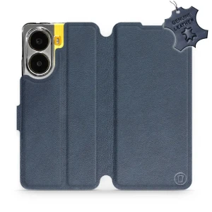 Etui z naturalnej skóry do Xiaomi POCO X7 Pro, Mobiwear Leather, granatowe