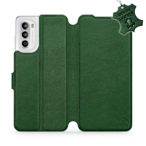 Etui z naturalnej skóry do Motorola Moto G52, Mobiwear Leather, zielone