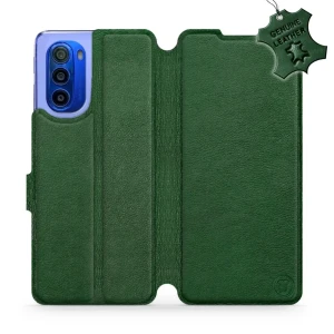 Etui z naturalnej skóry do Motorola Moto G51 5G, Mobiwear Leather, zielone