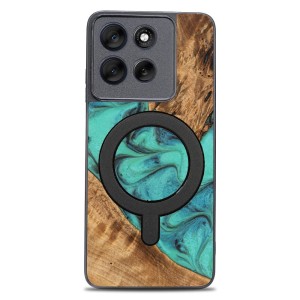Drewniane etui do Motorola Moto G86 5G, Bewood Unique Turquoise do MagSafe