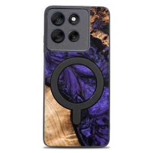 Drewniane etui do Motorola Moto G86 5G, Bewood Unique Violet do MagSafe