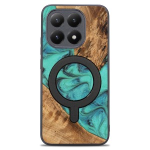 Drewniane etui do Xiaomi 15T, Bewood Unique Turquoise do MagSafe