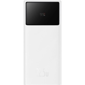 Powerbank z wyświetlaczem Baseus EnerFill FP41 30000mAh, 22.5W, 2x USB-A, 1x USB-C, 1x Micro USB  + kabel USB-C, biały