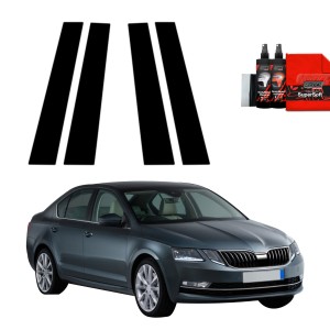 4w1 Czarna folia Grizz Protector na słupki do Skoda Octavia 3 (2017-2020)