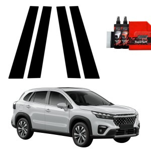4w1 Czarna folia Grizz Protector na słupki do Suzuki S-Cross (2021-2026)