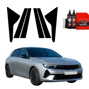 6w1 Czarna folia Grizz Protector na słupki do Opel Astra (2021-2024)