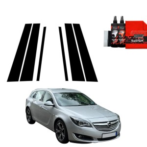 6w1 Czarna folia Grizz Protector na słupki do Opel Insignia Kombi Facelifting (2013-2017)