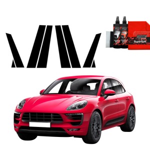 8w1 Czarna folia Grizz Protector na słupki do Porsche Macan GTS (2021-2024)