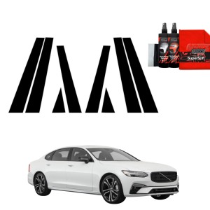 8w1 Czarna folia Grizz Protector na słupki do Volvo S90 Sedan 5D (2016-2020)