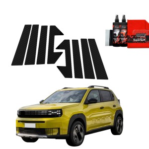8w1 Folia karbonowa Grizz Protector na słupki do Fiat Grande Panda (2025-2026)