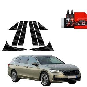8w1 Folia karbonowa Grizz Protector na słupki do Skoda Superb 4 Combi (2024-2026)