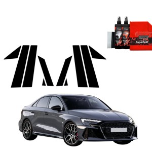 10w1 Czarna folia Grizz Protector na słupki do Audi RS3 (2025-2026)