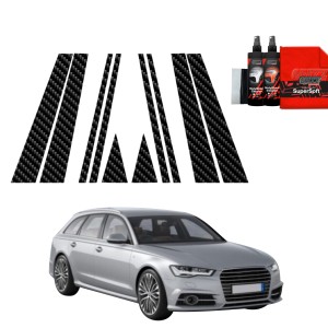 10w1 Folia karbonowa Grizz Protector na słupki do Audi A6 C7 Avant Facelifting (2014-2018)