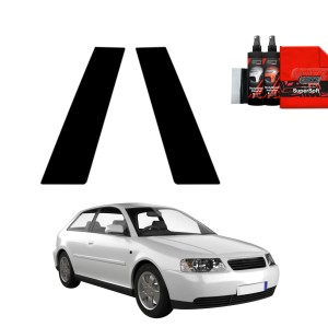 2w1 Czarna folia Grizz Protector na słupki do Audi A3 8L Hatchback 3D (1996-2003)