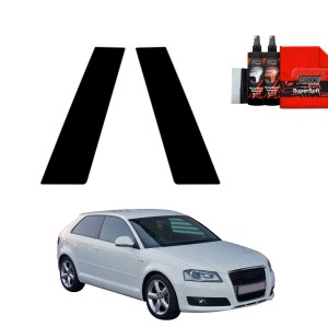 2w1 Czarna folia Grizz Protector na słupki do Audi A3 8P Hatchback 3D (2003-2008)