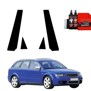 4w1 Czarna folia Grizz Protector na słupki do Audi A4 B6 Avant (2000-2006)