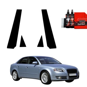 4w1 Czarna folia Grizz Protector na słupki do Audi A4 B7 Sedan (2004-2008)